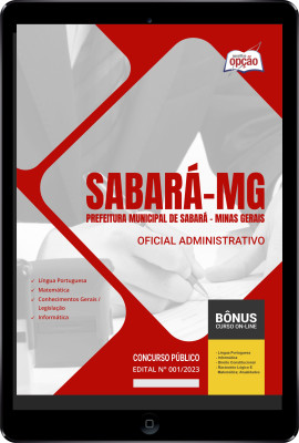 Apostila Prefeitura de Sabará - MG em PDF - Oficial Administrativo