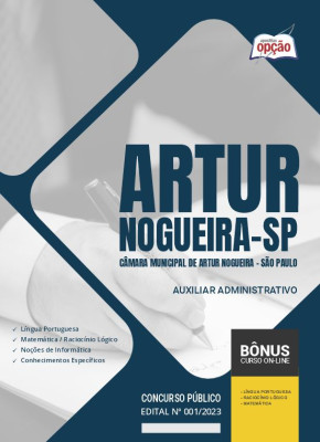 Apostila Câmara de Artur Nogueira - SP - Auxiliar Administrativo