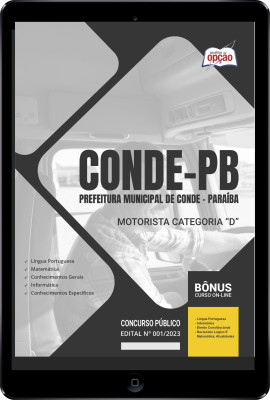 Apostila Prefeitura de Conde - PB em PDF - Motorista Categoria D