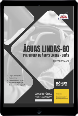 Apostila Prefeitura de Águas Lindas - GO em PDF - Motorista A/B