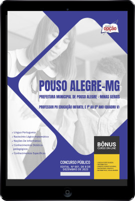 Apostila Prefeitura de Pouso Alegre - MG em PDF - Professor PII - Educação Infantil e 1º ao 5º Ano (Quadro V) 2023