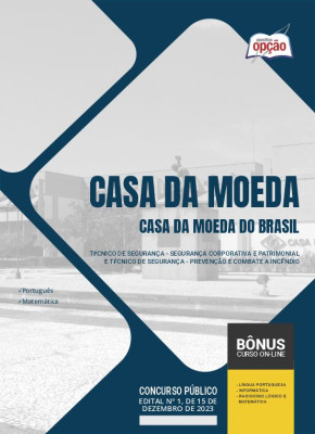 Apostila Casa da Moeda do Brasil -  2024 Técnico de segurança - segurança corporativa e patrimonial e Técnico de segurança - prevenção e combate a incêndio