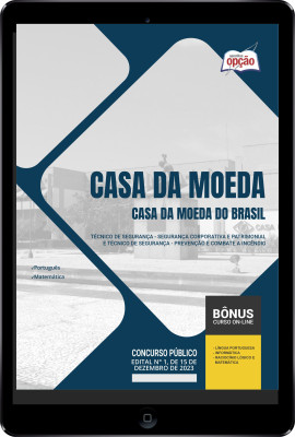 Apostila Casa da Moeda do Brasil em PDF -  Técnico de segurança - segurança corporativa e patrimonial e Técnico de segurança - prevenção e combate a incêndio 2024