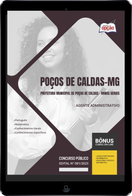 Apostila Prefeitura de Poços de Caldas - MG em PDF Agente Administrativo 2024 