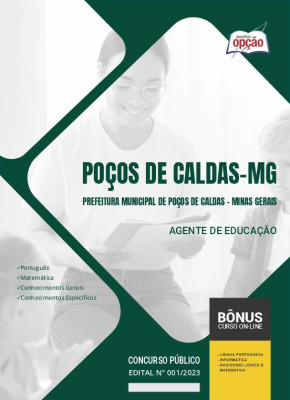 Apostila Prefeitura de Poços de Caldas - MG 2024 Agente De Educação