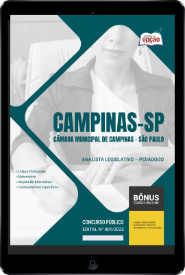 Apostila Câmara de Campinas - SP em PDF - Analista Legislativo – Pedagogo 2024