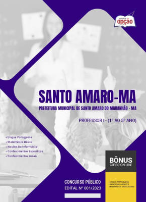 Apostila Prefeitura de Santo Amaro - MA 2024 - Professor I - (1º ao 5º ano)