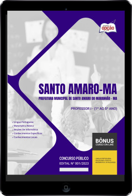 Apostila Prefeitura de Santo Amaro - MA em PDF - Professor I - (1º ao 5º ano) 2024