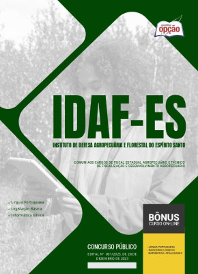 Apostila IDAF-ES - 2024 Comum aos cargos de Fiscal Estadual Agropecuário e Técnico de Fiscalização e Desenvolvimento Agropecuário