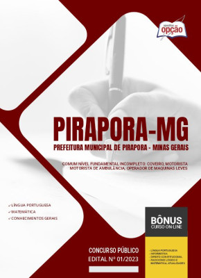 Apostila Prefeitura de Pirapora - MG 2024 Comum Nível Fundamental Incompleto