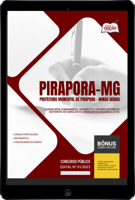 Apostila Prefeitura de Pirapora - MG em PDF Comum Nível Fundamental Incompleto 2024