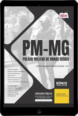 Apostila PM-MG em PDF - Curso de Formação de Oficiais - CFO 2024