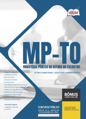 Apostila MP-TO 2024 - Técnico ministerial: assistente administrativo