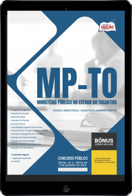 Apostila MP-TO em PDF - Técnico ministerial: assistente administrativo 2024