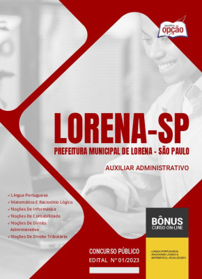 Apostila Prefeitura de Lorena - SP 2024 Auxiliar Administrativo