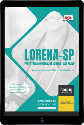 Apostila Prefeitura de Lorena - SP em PDF Técnico em Enfermagem e Técnico em Enfermagem ESF 2024