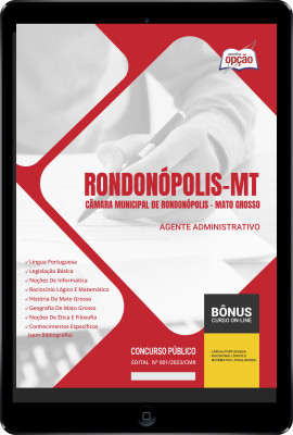 Apostila Câmara de Rondonópolis - MT PDF - Agente Administrativo 2024