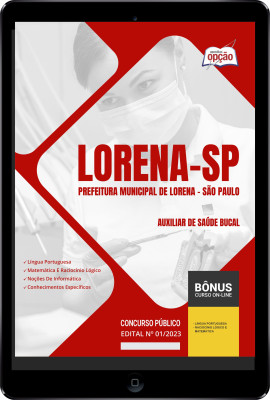 Apostila Prefeitura de Lorena - SP em PDF - Auxiliar de Saúde Bucal 2024