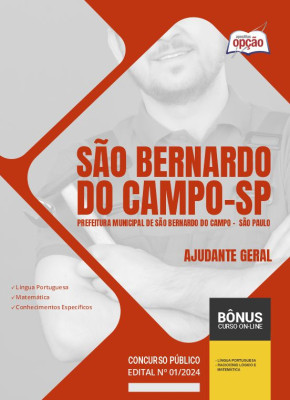 Apostila Prefeitura de São Bernardo do Campo - SP 2024 - Ajudante Geral