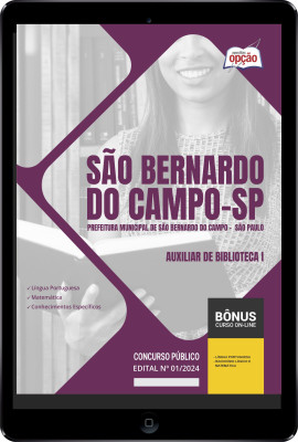Apostila Prefeitura de São Bernardo do Campo - SP em PDF - Auxiliar de Biblioteca I 