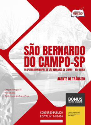 Apostila Prefeitura de São Bernardo do Campo - SP 2024 - Agente de Trânsito