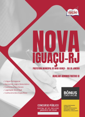 Apostila Prefeitura de Nova Iguaçu - RJ 2024 - Auxiliar Administrativo III