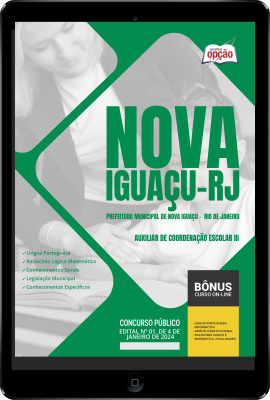 Apostila Prefeitura de Nova Iguaçu - RJ em PDF - Auxiliar de Coordenação Escolar III 2024