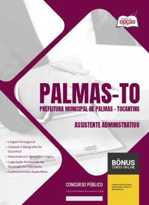Apostila Prefeitura de Palmas - TO 2024 - Assistente Administrativo