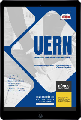 Apostila UERN em PDF - Agente Técnico Administrativo/Auxiliar Administrativo (Técnico de Nível Médio) 2024