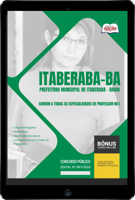 Apostila Prefeitura de Itaberaba - BA em PDF - Comum a Todas as Especialidades de Professor NU I 2024