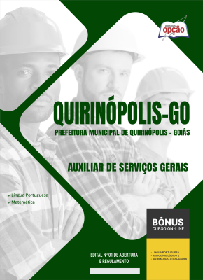 Apostila Prefeitura de Quirinópolis - GO 2024 - Auxiliar de Serviços Gerais