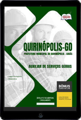 Apostila Prefeitura de Quirinópolis - GO em PDF - Auxiliar de Serviços Gerais 
