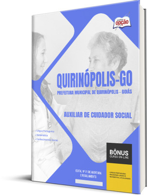 Apostila Prefeitura de Quirinópolis - GO 2024 - Auxiliar de Cuidador Social