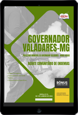 Apostila Prefeitura de Governador Valadares - MG em PDF - Agente Comunitário de Endemias 