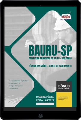 Apostila Prefeitura de Bauru - SP em PDF  - Técnico em Saúde - Agente de Saneamento 2024