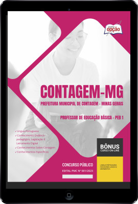 Apostila Prefeitura de Contagem - MG em PDF - Professor de Educação Básica - PEB 1 