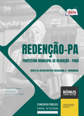 Apostila Prefeitura de Redenção - PA  - Agente de Infraestrutura Educacional II - Merendeira