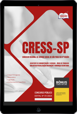 Apostila CRESS-SP em PDF - Assistente de Administração e Serviços 2024