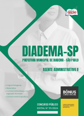 Apostila Prefeitura de Diadema - SP 2024 - Agente Administrativo II