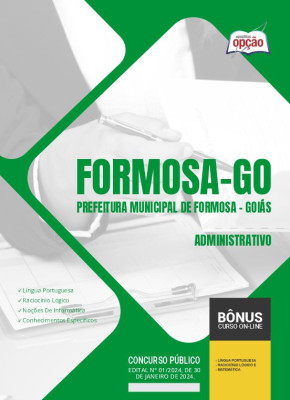 Apostila Prefeitura de Formosa - GO 2024 - Administrativo