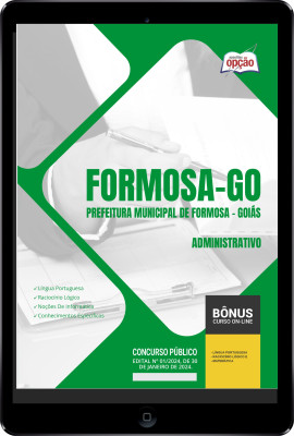 Apostila Prefeitura de Formosa - GO em PDF - Administrativo 2024