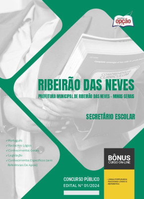 Apostila Prefeitura de Ribeirão das Neves - MG 2024 - Secretário Escolar