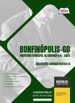 Apostila Prefeitura de Bonfinópolis - GO 2024 - Assistente Administrativo III