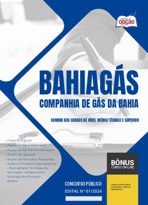 Apostila BAHIAGAS 2024 - Comum aos Cargos de Nível Médio/Técnico e Superior