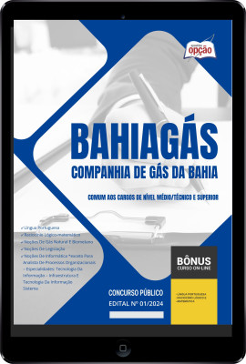 Apostila BAHIAGAS em PDF 2024 - Comum aos Cargos de Nível Médio/Técnico e Superior