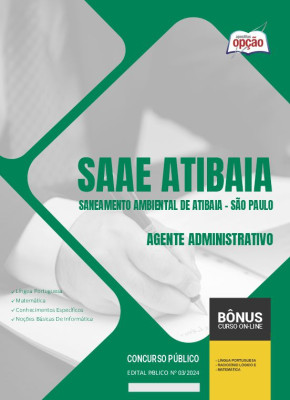 Apostila SAAE Atibaia 2024 - Agente Administrativo