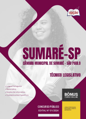 Apostila Câmara de Sumaré - SP 2024 - Técnico Legislativo