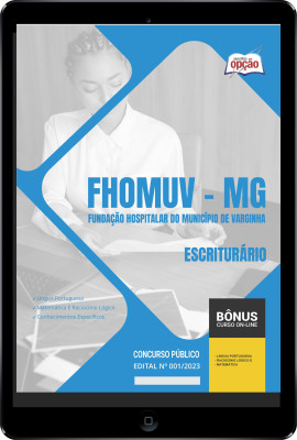 Apostila FHOMUV-MG em PDF - Escriturário 2024