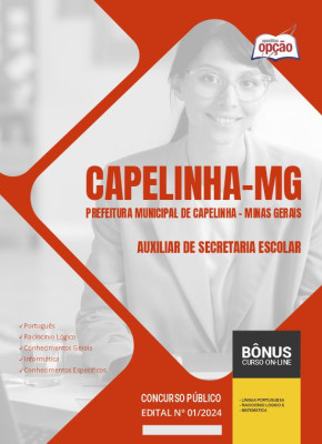 Apostila Prefeitura de Capelinha - MG 2024 - Auxiliar de Secretaria Escolar