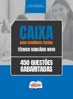 Caderno Caixa - Técnico Bancário Novo - 450 Questões Gabaritadas